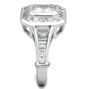 LOS267 - Rhodium 925 Sterling Silver Ring with AAA Grade CZ  in Clear