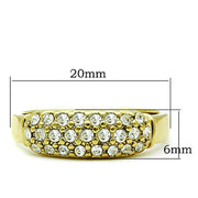 TK1389 - IP Gold(Ion Plating) Stainless Steel Ring with Top Grade Crystal  in Clear