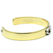 LO2576 - Gold+Rhodium White Metal Bangle with Top Grade Crystal  in Clear