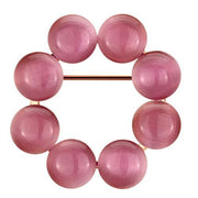 LO2887 - Flash Rose Gold White Metal Brooches with Synthetic Cat Eye in Rose