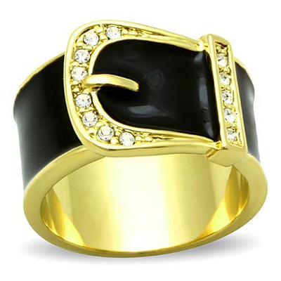 TK1396 - IP Gold(Ion Plating) Stainless Steel Ring with Top Grade Crystal  in Clear