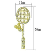 LO2824 - Flash Gold White Metal Brooches with Top Grade Crystal  in Clear