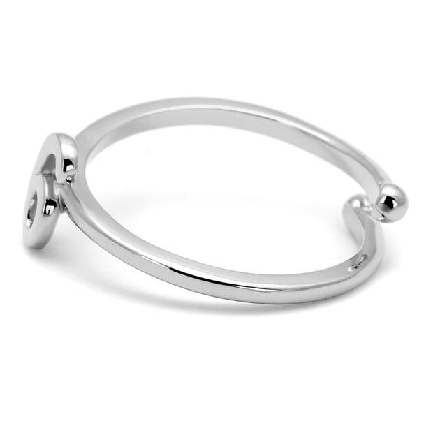 LO4033 - Rhodium Brass Ring with No Stone