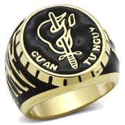 LO2650 - Gold Brass Ring with Epoxy  in No Stone