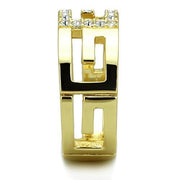 TK1712 - IP Gold(Ion Plating) Stainless Steel Ring with Top Grade Crystal  in Clear