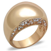 TK1798 - IP Rose Gold(Ion Plating) Stainless Steel Ring with Top Grade Crystal  in Clear