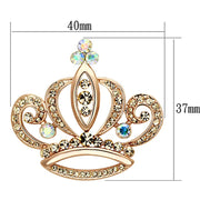 LO2871 - Flash Rose Gold White Metal Brooches with Top Grade Crystal  in Multi Color