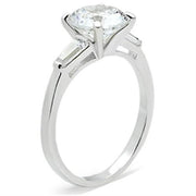 SS061 - Silver 925 Sterling Silver Ring with AAA Grade CZ  in Clear