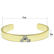 LO2570 - Gold+Rhodium White Metal Bangle with Top Grade Crystal  in Clear