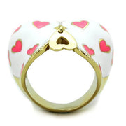 TK1622 - IP Gold(Ion Plating) Stainless Steel Ring with Epoxy  in Multi Color