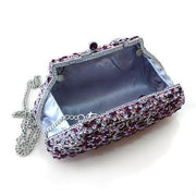 LO2376 - Imitation Rhodium White Metal Clutch with Top Grade Crystal  in Multi Color