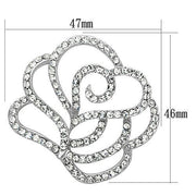 LO2813 - Imitation Rhodium White Metal Brooches with Top Grade Crystal  in Clear