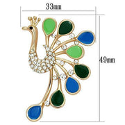 LO2881 - Flash Rose Gold White Metal Brooches with Top Grade Crystal  in Clear
