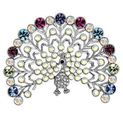 LO2848 - Imitation Rhodium White Metal Brooches with Top Grade Crystal  in Multi Color