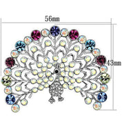 LO2848 - Imitation Rhodium White Metal Brooches with Top Grade Crystal  in Multi Color
