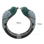 LO4332 - Ruthenium Brass Bangle with Top Grade Crystal  in Multi Color