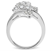 SS036 - Silver 925 Sterling Silver Ring with AAA Grade CZ  in Clear