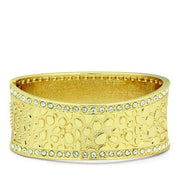 LO2119 - Flash Gold White Metal Bangle with Top Grade Crystal  in Clear