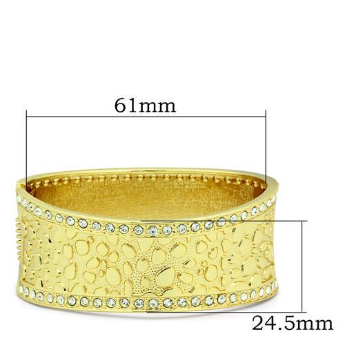 LO2119 - Flash Gold White Metal Bangle with Top Grade Crystal  in Clear