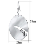 LO2743 - Matte Rhodium & Rhodium Iron Earrings with Top Grade Crystal  in Clear