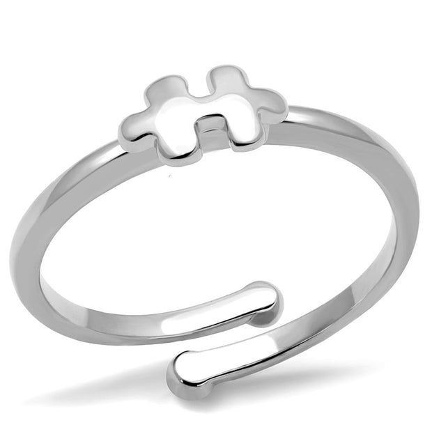 LO4027 - Rhodium Brass Ring with No Stone