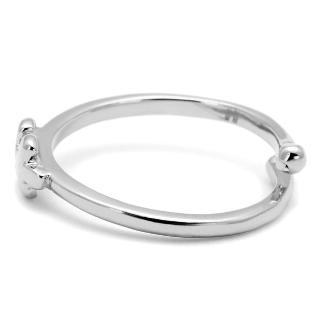 LO4027 - Rhodium Brass Ring with No Stone