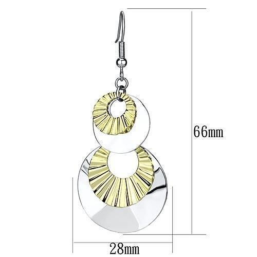 LO2656 - Reverse Two-Tone Iron Earrings with No Stone