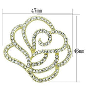 LO2814 - Flash Gold White Metal Brooches with Top Grade Crystal  in Clear