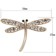 LO2826 - Flash Rose Gold White Metal Brooches with Top Grade Crystal  in Clear