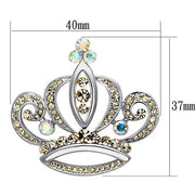 LO2870 - Imitation Rhodium White Metal Brooches with Top Grade Crystal  in Multi Color