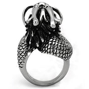 TK1014 - High polished (no plating) Stainless Steel Ring with Synthetic Pearl in White