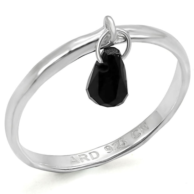 LOS319 - Silver 925 Sterling Silver Ring with Genuine Stone  in Sapphire