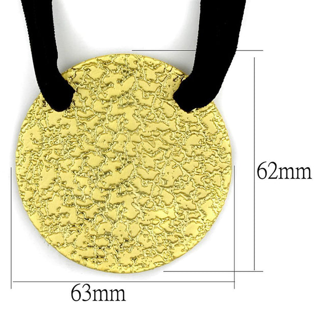 LO3727 - Gold & Brush Brass Chain Pendant with No Stone