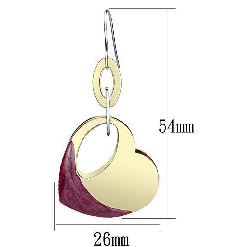 LO2693 - Gold Iron Earrings with Epoxy  in Siam