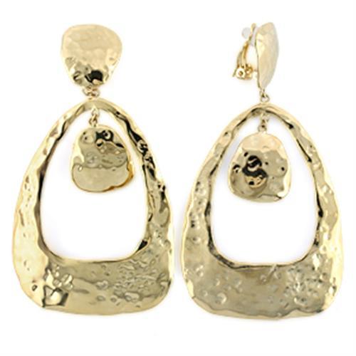 LO808 - Gold Brass Earrings with No Stone