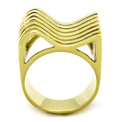 TK1628 - IP Gold(Ion Plating) Stainless Steel Ring with No Stone