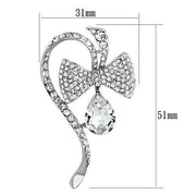 LO2831 - Imitation Rhodium White Metal Brooches with Synthetic Synthetic Glass in Clear