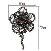 LO2395 - Imitation Rhodium White Metal Brooches with Top Grade Crystal  in Multi Color