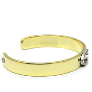 LO2572 - Gold+Rhodium White Metal Bangle with Top Grade Crystal  in Clear