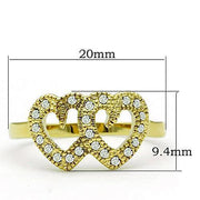 TK1398 - IP Gold(Ion Plating) Stainless Steel Ring with Top Grade Crystal  in Clear