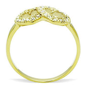 TK1398 - IP Gold(Ion Plating) Stainless Steel Ring with Top Grade Crystal  in Clear