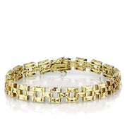 LOS601 - Gold 925 Sterling Silver Bracelet with AAA Grade CZ  in Champagne