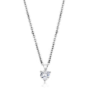 LO4171 - Rhodium Brass Chain Pendant with AAA Grade CZ  in Clear