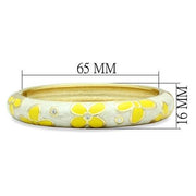 LO2141 - Flash Gold White Metal Bangle with Top Grade Crystal  in Clear