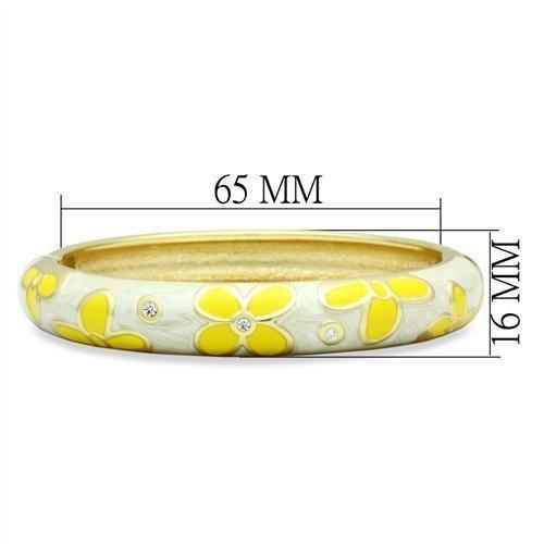 LO2141 - Flash Gold White Metal Bangle with Top Grade Crystal  in Clear
