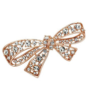 LO2883 - Flash Rose Gold White Metal Brooches with Top Grade Crystal  in Clear
