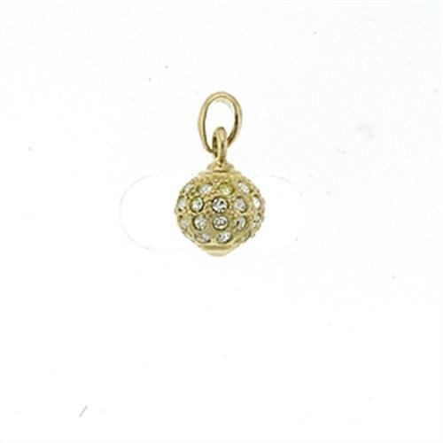 LOA391 - Gold Brass Pendant with Top Grade Crystal  in Clear