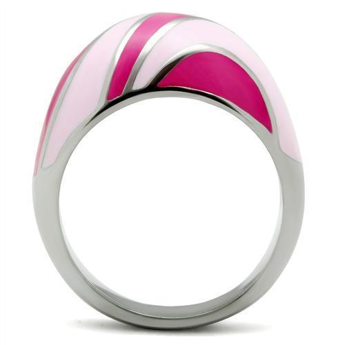 TK243 - High polished (no plating) Stainless Steel Ring with Epoxy  in No Stone