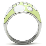 TK511 - High polished (no plating) Stainless Steel Ring with Epoxy  in Multi Color