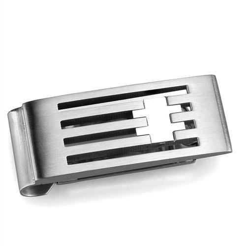 TK2083 - High polished (no plating) Stainless Steel Money clip with No Stone